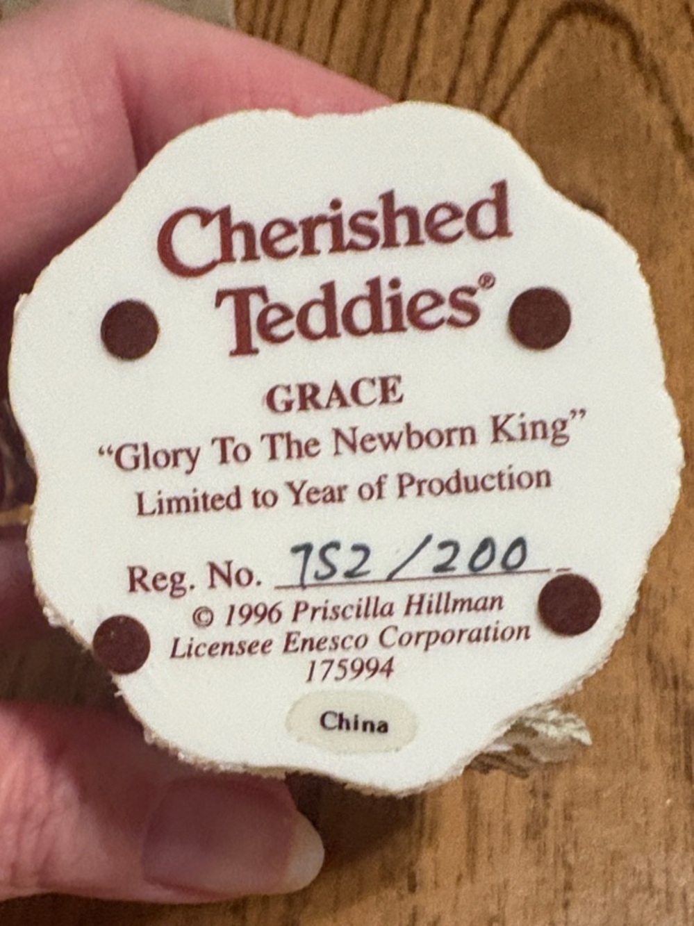 Cherished Teddies-Grace-Bear Figurine - Picture 3 of 5